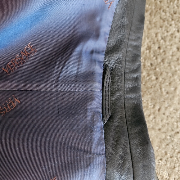 Mens Versace black leather blazer - Picture 6 of 7
